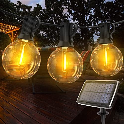 ROVLAK Solar Lichterkette Aussen Innen 25+3 LED Glühbirnen Lichterkette Außen 15M Garden Lichterkette Solar Outdoor Wetterfest Wasserdicht Solarlichterkette Deko für Party, Balkon, Haus, Hochzeit von ROVLAK