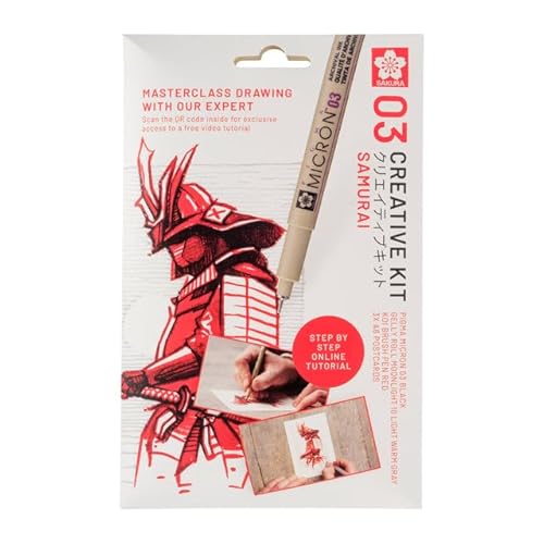 Sakura Creative Kit, 3 Stifte, 3 A6 Multi Media Papierbögen (Samurai) von ROYAL TALENS