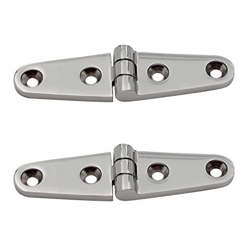 ROYJJ 2 x Edelstahl-Scharniere für Boot, Schließfach für Tür, polierte Marine-Scharniere, Hardware, 100 x 25 mm von ROYJJ