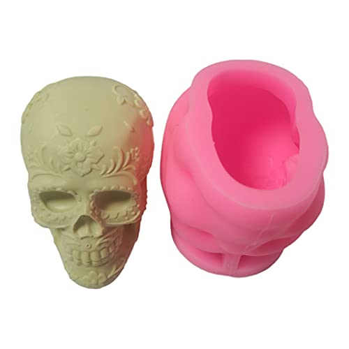 ROYJJ 3D-Kerzen-Form mit Totenkopf-Motiv, Epoxidharz, handgefertigt, Wachs, Seife, zur Dekoration von ROYJJ