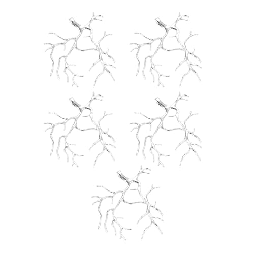ROYJJ 5 Stück kupferbeschichtete Silber-/Goldzweig-Rohlinge Basis Halskette Anhänger für Schmuckherstellung, trendiger Schmuck, Charm-Zweig, hängendes Fledermauszubehör von ROYJJ