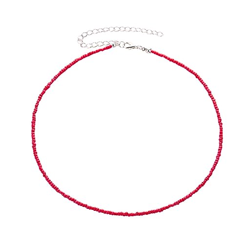 ROYJJ Bunte Bohemia-Perlen-Halsketten für Damen, ethnischer Strand-Choker, Schmuck, bunte Perlen, Schlüsselbeinkette, Mikroperlen-Gliederkette von ROYJJ