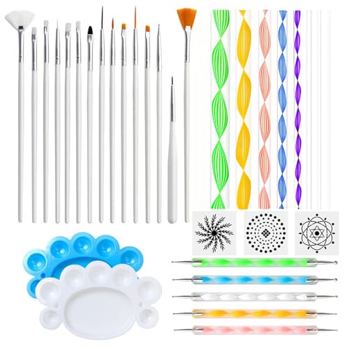 33-teiliges Dotting Werkzeug Doppelseitiges Dotting Tool Zeichnungsschablonen Set Zum Malen Auf Leinwand Stein Und Stein von RPFROP