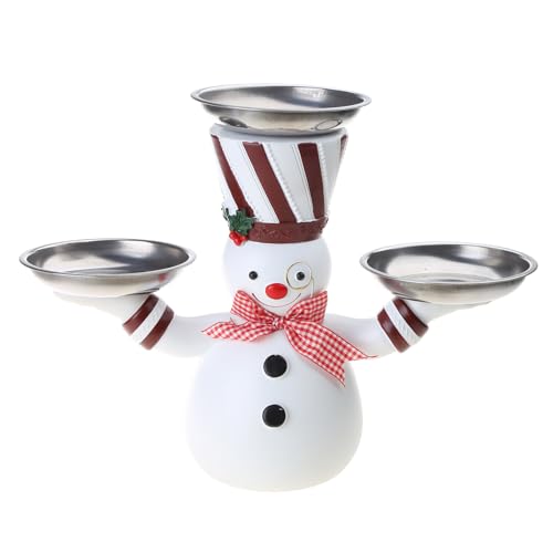 Netter Cartoon Snowman Leckerbieter Für Kreative Weihnachtsieger Bowl Rack 3 Runde Tablett Für Weihnachten Abendessen Par von RPFROP