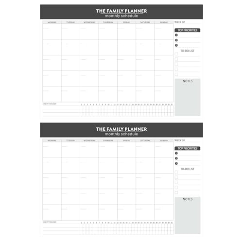 RPFROP Haftnotizen, Monatsplaner, Notizblöcke, Wochenplaner, akademischer Planer, Notizbuch, 52 Blatt, beschreibbar für die tägliche Planung, 2 Stück von RPFROP