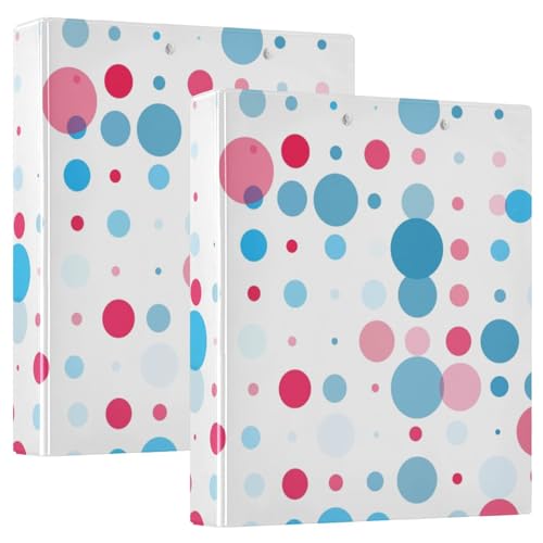 Blau Rot Polka Dots Drei-Ringbuch D-Ringbuch 3-Ringbuch mit Klemmbrett Flexibler 3-Ringordner Schulordner von RPLIFE