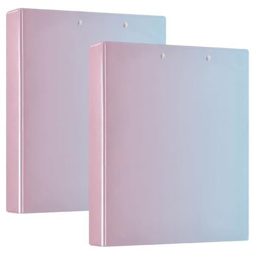 Blau-rosa Farbverlauf, 3,8 cm, 3 Ringe, D-Ringbuch, 3-Ringbuch mit Taschen, flexibler 3-Ringbuch, Schulordner (2 Stück) von RPLIFE