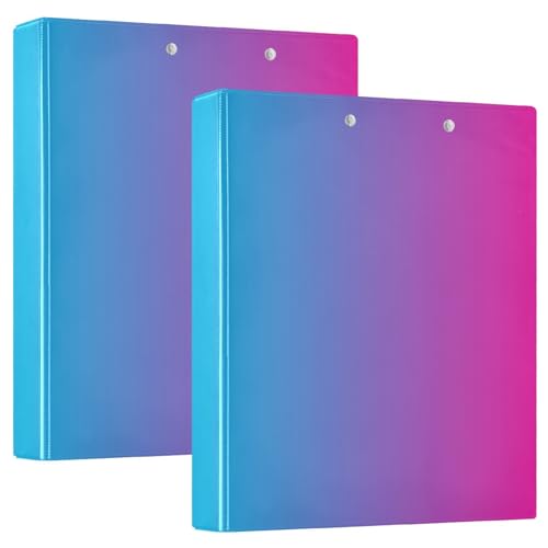 Blau-rosa Farbverlauf, 3-Ringbuch, 3,8 cm, D-Ringbuch, 3-Ringbuch mit Klemmbrett, flexibler Ordner, Büroordner von RPLIFE