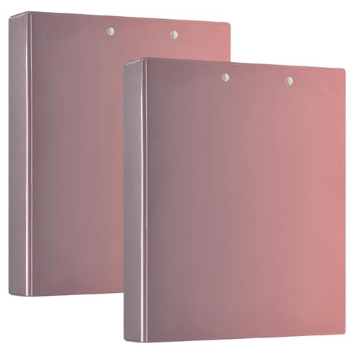 Blau-rosa Farbverlauf, 3-Ringbuch, D-Ringordner, flexibler 3-Ringordner, Kunststoff-Ordner, 3-Ringbuch mit Klemmbrett (2er-Pack) von RPLIFE