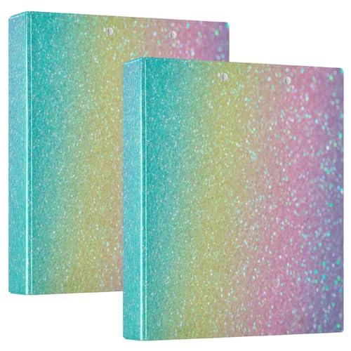 Candy Glitter Drei-Loch-Ordner, D-Ringbinder, große Ordner, 3-Ringbuch mit Taschen, Lehrerbuch (2 Stück) von RPLIFE