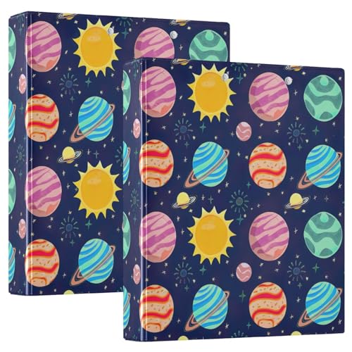 Colorful Planets Blue 3-Ringbuch, D-Ringbuch mit Taschen, dekorative Ordner für Schule, Uni oder Büro, 2 Stück Colorful Planets Blue 3-Ringbuch, D-Ringbuch mit Taschen, dekorative Ordner für Schule, Uni oder Büro, 2 Stück von RPLIFE
