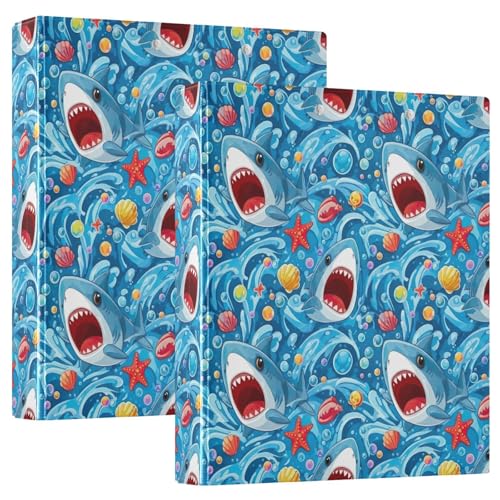 Cute Sharks 3,8 cm 3-Ringbuch, flexible D-Ringbücher mit Taschen, 3-Ringbücher für Schule, Uni, Büro Cute Sharks 3,8 cm 3-Ringbuch, flexible D-Ringbücher mit Taschen, 3-Ringbücher für Schule, Uni, Büro von RPLIFE