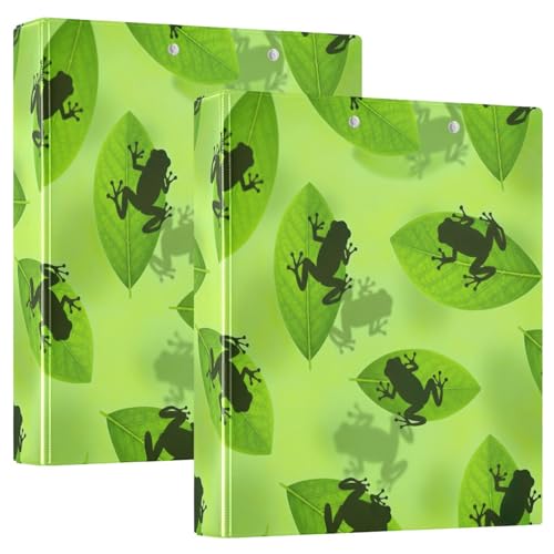 D-Ringbuch mit 3 Ringen, Froschgrünes Blatt, D-Ringbücher mit Klemmbrett, große 3-Ringbücher für Schule, Uni, Büro, 2 Stück D-Ringbuch mit 3 Ringen, Froschgrünes Blatt, D-Ringbücher mit Klemmbrett, große 3-Ringbücher für Schule, Uni, Büro, 2 Stück von RPLIFE