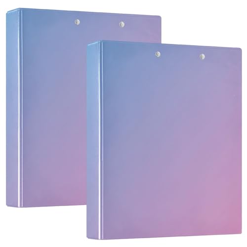 Farbverlauf lila blau 3-Ringbuch, D-Ringbuch, flexibler 3-Ringordner, dekorative Ordner, 3-Ringbuch mit Taschen (2er-Pack) von RPLIFE