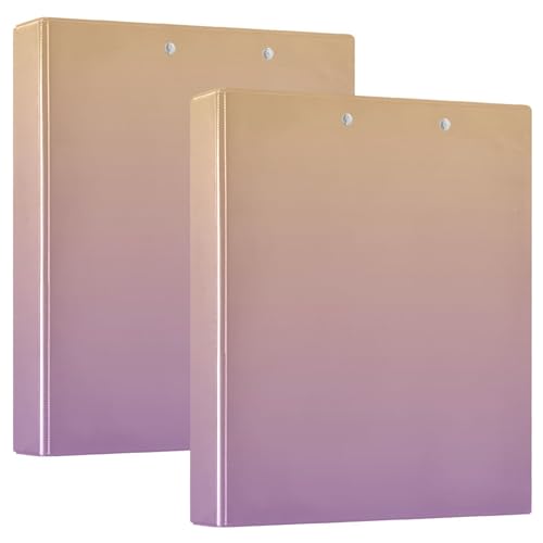 Gelber Amethyst-Farbverlauf, Ombré-Drei-Ringbuch, D-Ringbuch, 3-Ringbuch mit Taschen, flexibler 3-Ringordner, Büro-Binderbedarf (2 Stück) von RPLIFE