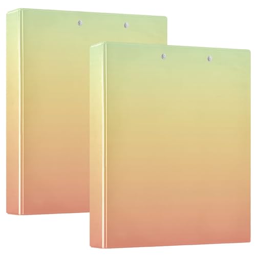 Gradients Pfirsich-Drei-Loch-Ordner, D-Ringbuch, großes 3-Ringbuch, 3-Ringbuch mit Taschen, Ordner für Büro (2er-Pack) von RPLIFE