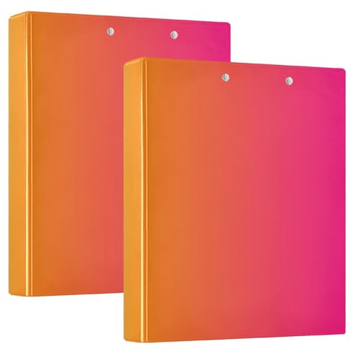 Grün-roter Farbverlauf, 3-Ringbuch, D-Ringordner, flexibler 3-Ringordner, Kunststoffordner, 3-Ringbuch mit Taschen (2er-Pack) von RPLIFE