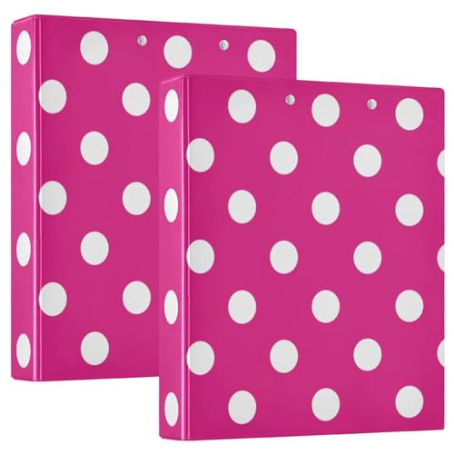 Hot Pink Polka Dot 3-Ringbücher 3,8 cm D-Ringbücher Großer Ordner 3-Ringbuch 3-Ringbuch mit Klemmbrett Schule 3-Ringbuch von RPLIFE