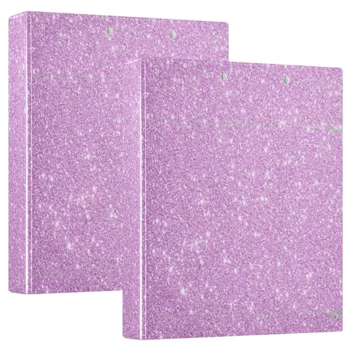 Lavendelvioletter Glitzer, 3,8 cm, 3 Ringe, D-Ringbuch, 3-Ringbuch mit Klemmbrett, flexibler Ordner, College-Schulbedarf von RPLIFE