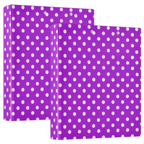 Lila Polka Dots 3-Ringbuch, D-Ringbuch, 3-Ringbuch mit Taschen, flexibler 3-Ringbuch, großer Ringordner von RPLIFE