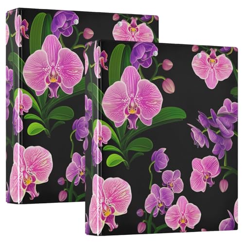 Phalaenopsis 3-Ringbuch, schwarz, D-Ringbuch mit Klemmbrett, groß, 3 Ordner für Schule, Uni, Büro Phalaenopsis 3-Ringbuch, schwarz, D-Ringbuch mit Klemmbrett, groß, 3 Ordner für Schule, Uni, Büro von RPLIFE