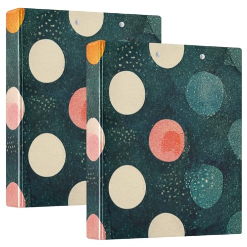 Polka Dot Retro Drei-Ringbücher D-Ringbuch 3-Ringbuch mit Taschen Flexibler 3-Ringordner Großer Ordner von RPLIFE