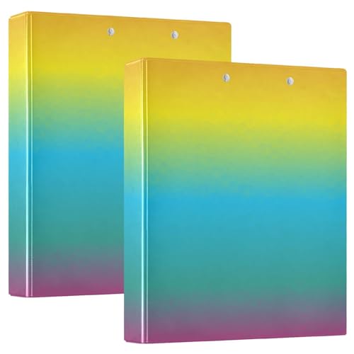 Rainbow Gradient Drei-Ringbuch 3,8 cm, D-Ringbuch, 3-Ringbuch mit Taschen, flexibler 3-Ringbuch, Büro-Binderbedarf (2 Stück) von RPLIFE