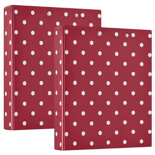 Red Polka Dot 3-Ringbuch, D-Ringbuch, 3-Ringbuch mit Klemmbrett, flexibler Ordner, College-Binder (2 Stück) von RPLIFE