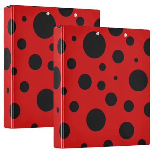 Red Polka Dots 3,8 cm Ordner 3 Ring D Ring Ordner 3 Ring Ordner 3 Ring Ordner mit Klemmbrett Flexibler 3 Ring Ordner Großer Ringbuch von RPLIFE