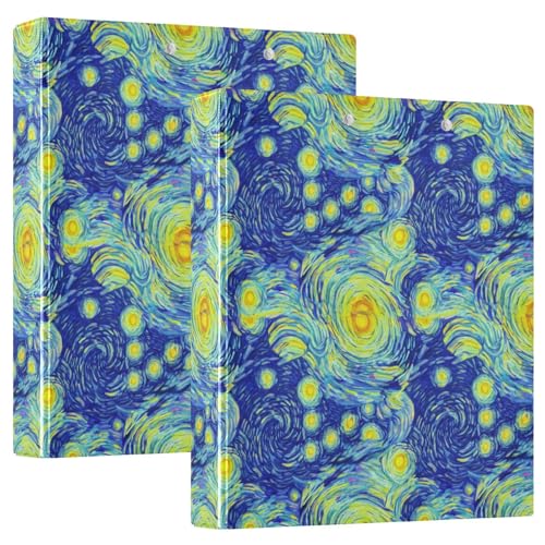 Ringbuch mit 3 Ringen, wirbelndes Nachthimmelblau, D-Ringbücher mit Taschen, große 3-Ringbücher für Schule, Uni, Büro, 2 Stück Ringbuch mit 3 Ringen, wirbelndes Nachthimmelblau, D-Ringbücher mit Taschen, große 3-Ringbücher für Schule, Uni, Büro, 2 Stück von RPLIFE