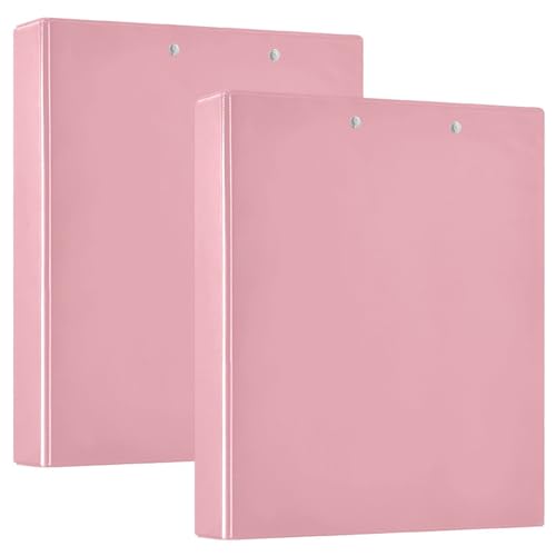 Shell Pink Drei-Ringbuch, 3,8 cm, D-Ringbuch, 3-Ringbuch mit Taschen, flexibler 3-Ringbuch, Schulordner, 3 Ringe (2 Stück) von RPLIFE