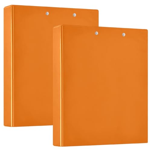 Sun Orange 3,8 cm 3-Ringbuch, D-Ringbuch, 3-Ringbuch mit Taschen, flexibler 3-Ringbuch, Schulordner, 3-Ringbuch (2 Stück) von RPLIFE