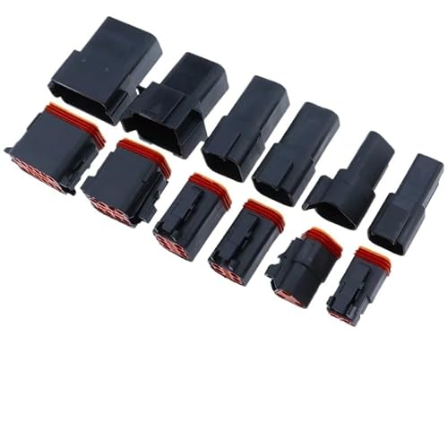 RQLVZHGK 1-10Kits Black Male Female Serie 2/3/4/6/8/12 Way Waterproof Electrical Wire Connector for Car Electronic Starter Truck with Pins 22-16AWG MAYAIYIN(12PIN) von RQLVZHGK