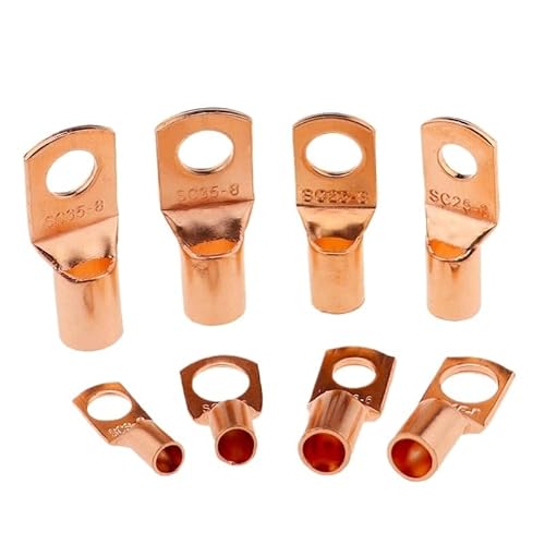 RQLVZHGK 10/25/50Pcs SC Type Wire Nose Terminal SC6 SC10 SC16 SC25 AC35 Copper Block Lugs Hole 6mm 8mm 10mm Crimp Cable Connector MAYAIYIN(SC35-10,50PCS) von RQLVZHGK