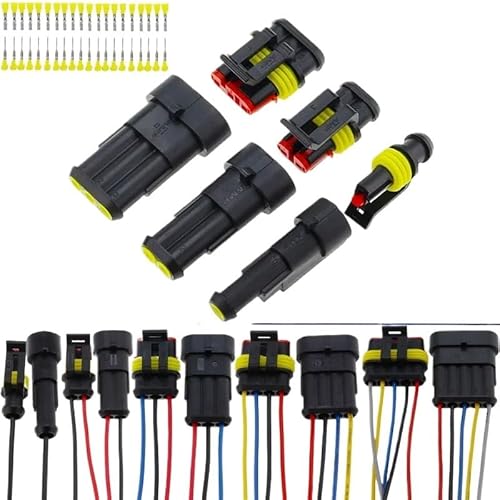 RQLVZHGK 2-5sets 1/2/3/4/5/6 pins Way AMP Seal Waterproof Electrical Wire Connector for car Waterproof Connector Wite Wire MAYAIYIN(1P Without Wire) von RQLVZHGK