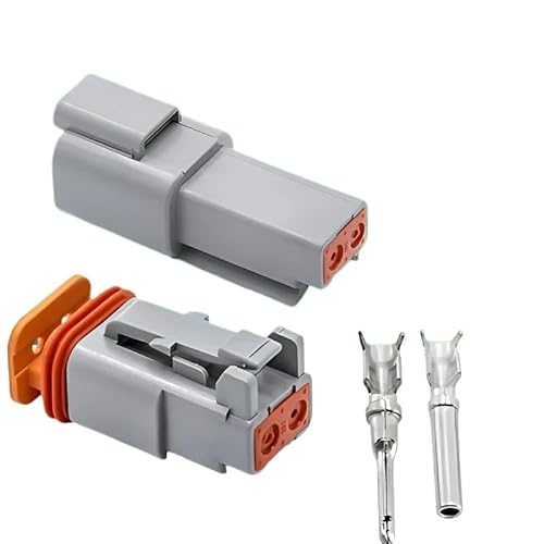 RQLVZHGK 2P 2Pin 22-16AWG Waterproof Automobile Wire Connector DT06-2S DT04-2P Male and Female Heads Socket Terminal MAYAIYIN(DT04-2P,10 Sets) von RQLVZHGK