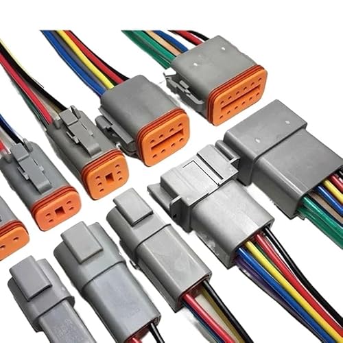 RQLVZHGK 5/10/100 Sets 2-12Pin Waterproof Connector Male Female Connectors with 18AWG 15CM Wires for Automotive Electrical Connection MAYAIYIN(DT-12P Whole Set,100 Sets) von RQLVZHGK