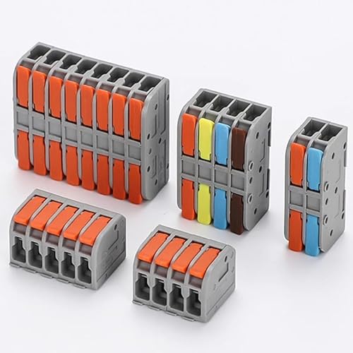 RQLVZHGK 5/10Pcs Wire Connectors Docking Cable Conectors Fast Wiring Compact Conductors Push-in Terminal Block LED 2/3 Pin MAYAIYIN(DF-2608-2 Colour,One Size) von RQLVZHGK