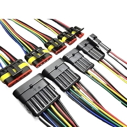 RQLVZHGK 5/20/100 Sets 1-6 Pin DJ7021-1.5-11/21 AMP 1.5 Connector 282104-1 282080-1 Waterproof Connector,Male and Female Way 18 AWG Wire MAYAIYIN(1P Male 282103-1,20 Sets) von RQLVZHGK