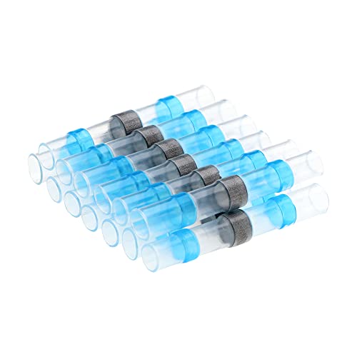 RQLVZHGK 50pcs Solder Seal Wire Connectors Heat Shrink Solder Butt Connectors Solder Connector Kit Automotive Marine Insulated Kit MAYAIYIN(Blue,One Size) von RQLVZHGK