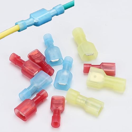 RQLVZHGK 50set Nylon Male Female Fully Insulated Spade Crimping Terminals Joint Cable Wire Connector Quick Wiring Docking MAYAIYIN(Blue MDFN FDFN,50set) von RQLVZHGK