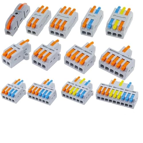 RQLVZHGK Quick Wire Conductor Connector Compact 2/3 Pin Splicing Push-inTerminal Block 1 in Multiple Out with Fixing Hole MAYAIYIN(D2-2C,100Pcs) von RQLVZHGK