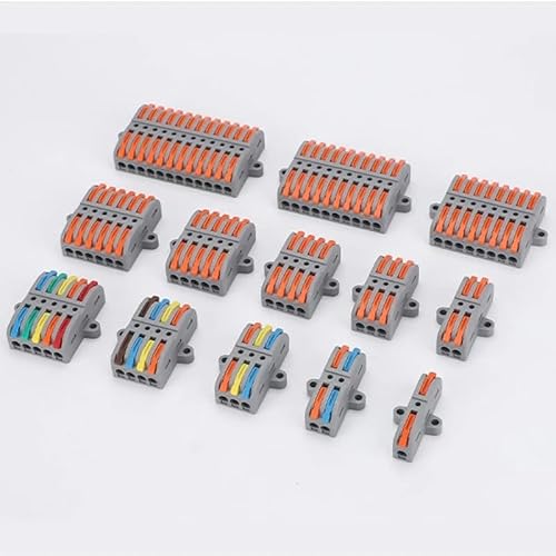 RQLVZHGK Quick Wiring terminal Block Push-In Wire Connector Compact Splice Insulated Terminal Household Fixed terminal MAYAIYIN(DF-2-Y-10B 5Pcs) von RQLVZHGK