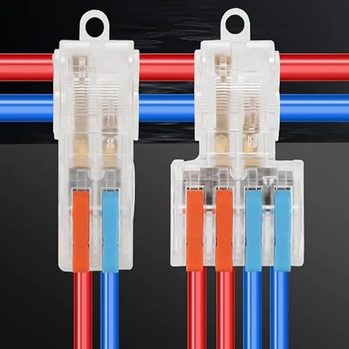 RQLVZHGK T-Type Electrical Wire Connectors Snap Splice Locking Quick Crimp Terminal Lamp terminal Block Electrical Connector MAYAIYIN(T11C AWG14-10,One Size) von RQLVZHGK