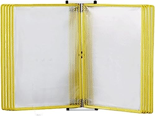 RQYWTSJBA Wandmontiertes Poster-Display für Daumenkinos, A4-Aktenhalter mit 3 Fächern 13x9x3,15 Zoll Display-Akten-Organizer(Yellow) von RQYWTSJBA