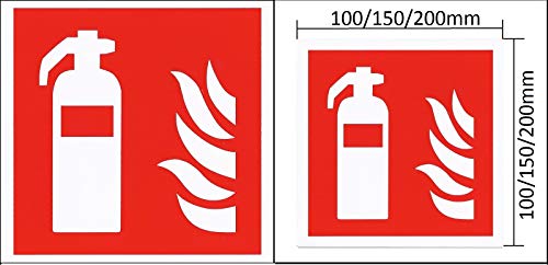 Brandschutzzeichen Feuerlöscher Brandschutzschild selbstklebend nachleuchtend 7010 Symbolschild ASR A1.3 (150x150mm - Kunststoff nachleuchtend) von RR-NORD