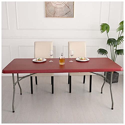 RRNAR Wasserdicht Tischdecke Abwaschbar Ölbeständig Tafeldecke, Tischdecke Camping Picknick für Gastronomie, Feste, Party, Hochzeiten oder Haushalt,Rot,120x60cm von RRNAR