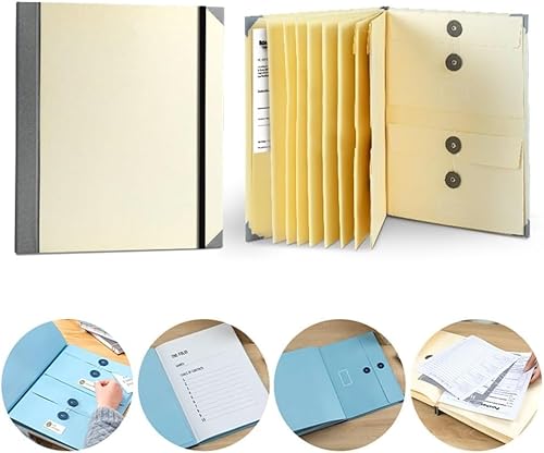 Folio Ordner mit Taschen–Aktenordner für Papier wichtige Familiendokumente Organizer für Geburtsurkunden Nachlassplanung in Case I Go Missing Binder-Khaki von RROFKA