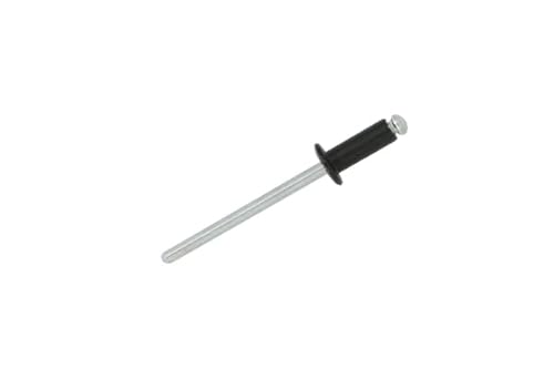 RS PRO Blind Niet, Ø 3.2mm x 10mm, Schwarz, Natur, Aluminium, 3.3mm aus Stahl, Packung a 100 Stück von RS PRO