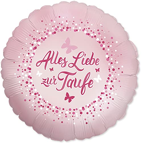 Folienballon Zur Taufe, rosa, ca. 45 cm von RS